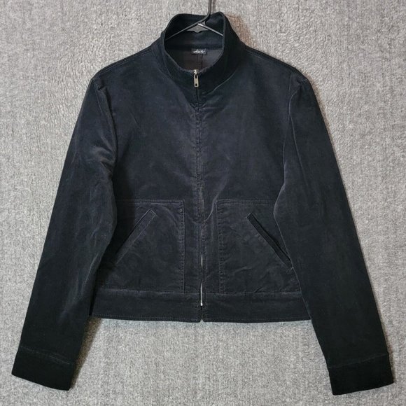 Kaity Jacket Womens Small* Black Faux Suede Full Zip High Collar - Picture 1 of 15